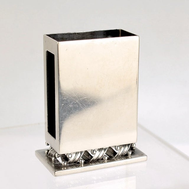 Early 20th Century Early 20th Century Art Deco Georg Jensen Sterling Silver Matchbox Holder No. 639 by Harald Nielsen For Sale - Image 5 of 10