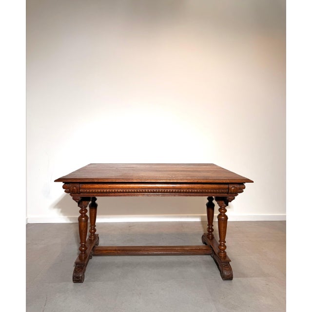 Draw-Leaf Dining Table in Oak For Sale - Image 5 of 5