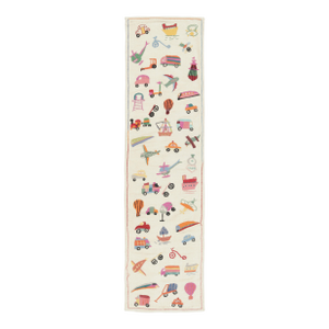 Rug & Kilim’s Suzani-Inspired Kilim Runner, White With Polychromatic Pictorials