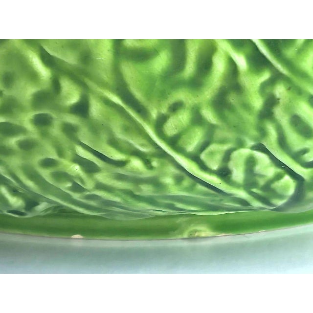Vintage Vallauris French Majolica Trompe l'Oeil Cabbage Bowl For Sale - Image 10 of 11