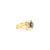 Contemporary Sapphire Diamond Ring 14K Yellow Gold, Size 6 For Sale - Image 3 of 3