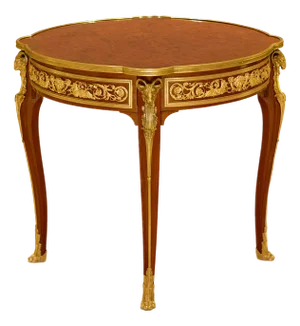 Late 19th Century Louis XV Mahogany Table Decorated with Marquetry attributed to Francois Linke