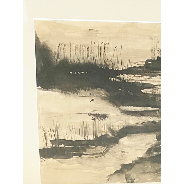 Mid 20th Century Vintage Abstract Watercolor Painting For Sale - Image 5 of 9