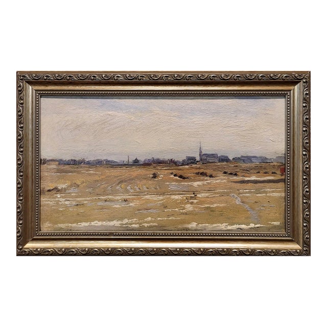 Max Gundlach -1904 View of Indian Hill & Roger Park in Chicago-Oil Painting For Sale