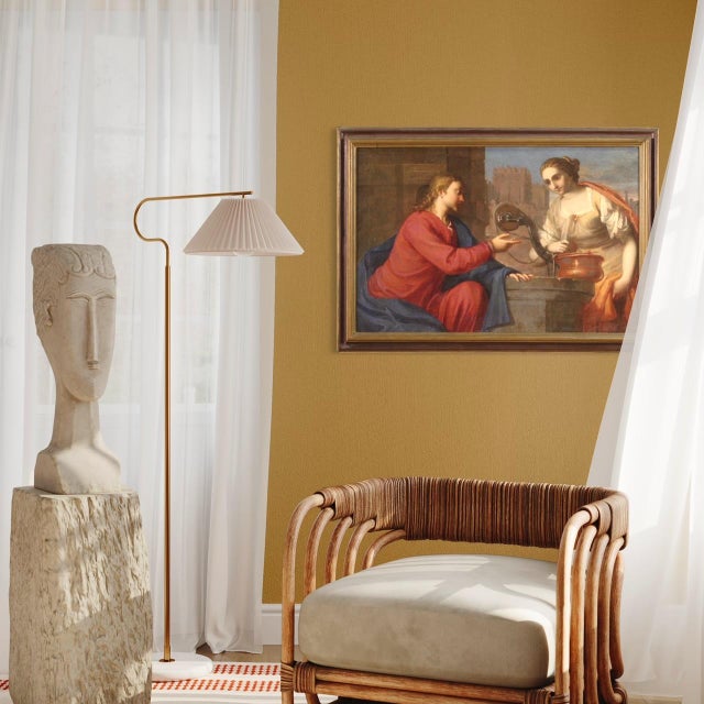 Antique Italian painting from the second half of the 17th century. Oil on canvas artwork depicting a religious subject,...