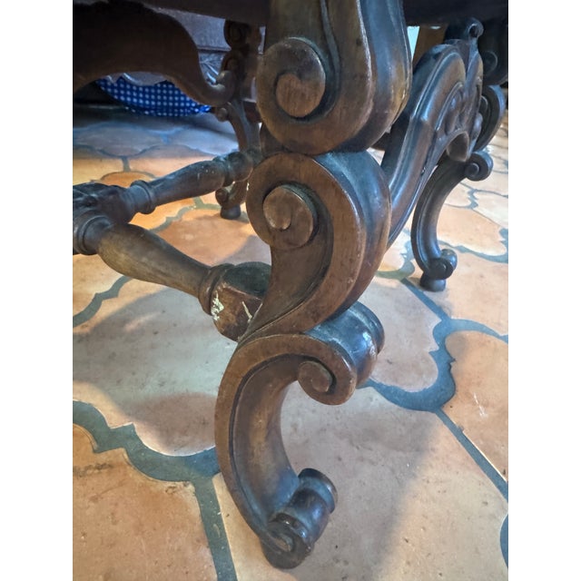 Old Needlepoint Footstool For Sale - Image 10 of 11