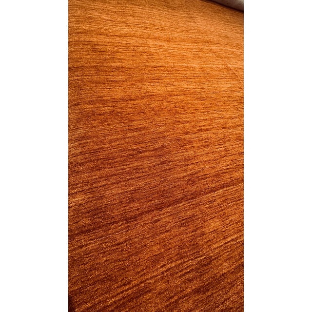 Solid Hand Made Wool Rug For Sale In Los Angeles - Image 6 of 6