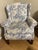 1980s 1980s Traditional Blue & White Toile Wingback Accent Chair For Sale - Image 5 of 12
