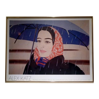 Alex Katz "Blue Umbrella" Vintage 1981 Framed Exhibition Poster For Sale