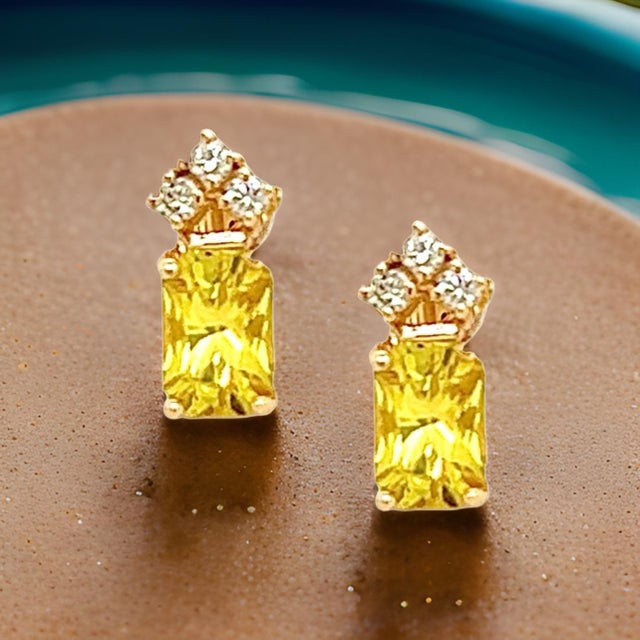 Natural Sapphire Diamond Earrings 14k Gold 1.74 TCW Certified For Sale In New York - Image 6 of 18