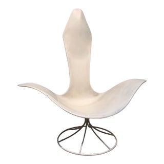 1960s Vintage Erwin and Estelle Laverne for Laverne International White Tulip Chair For Sale