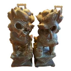 Vintage Chinese Guardian Lions (Foo Dogs)- a Pair