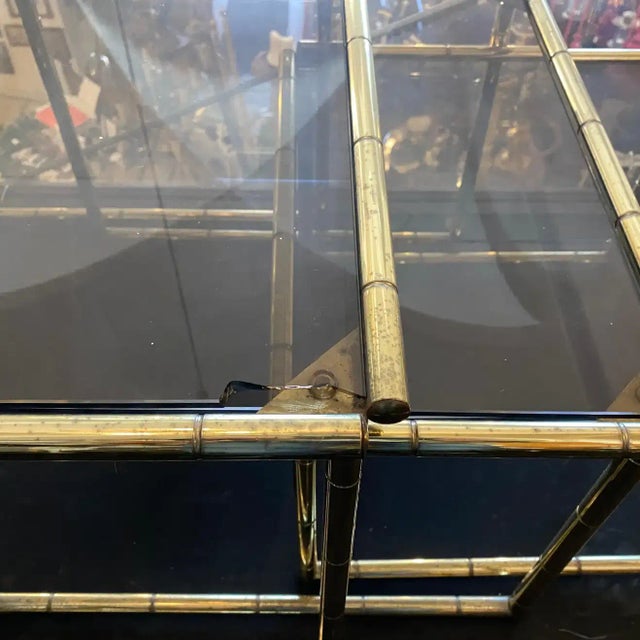 1960s Mid-Century Modern Set of Three Brass Nesting Tables For Sale - Image 11 of 13