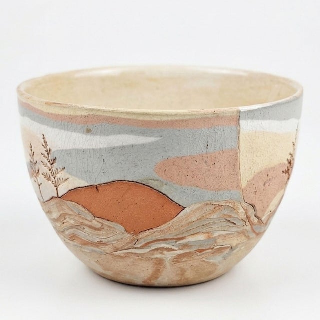 Brigita Ojai Studio Pottery Bowl Signed Handmade Ceramic Sgraffito Art California For Sale In Los Angeles - Image 6 of 6