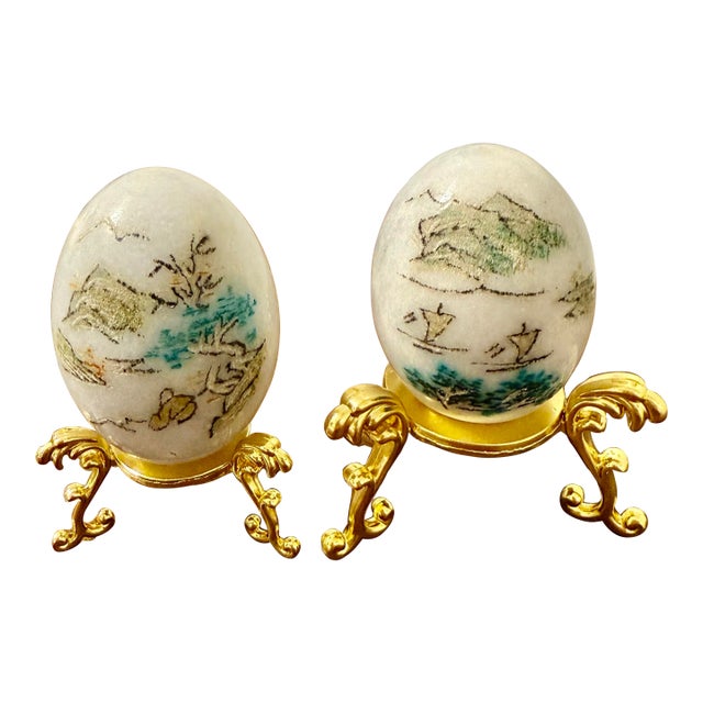 Japanese Hand Painted Collectors Eggs For Sale