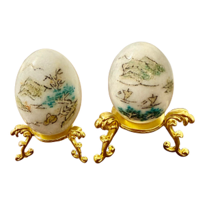 Japanese Hand Painted Collectors Eggs