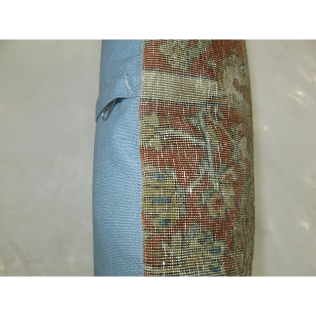 Pillow made from a 19th century mohtasham kashan rug with cotton back. Zipper closure and foam insert provided.