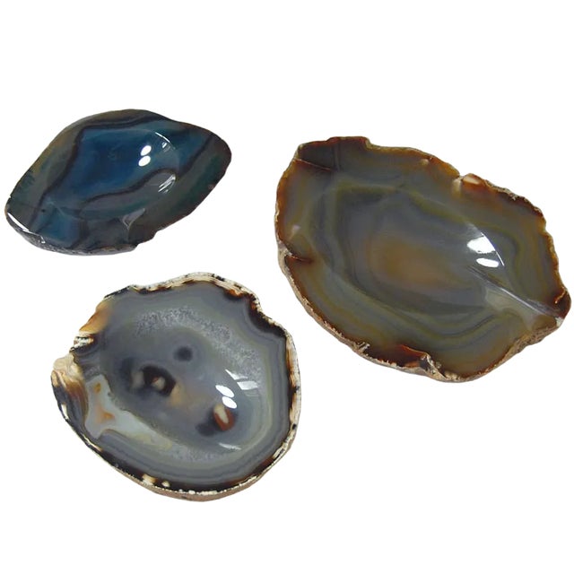 Brutalist Agate Bowls, 1960s, Set of 3 For Sale
