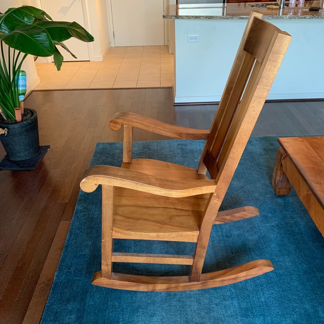 1980s Vintage Koa Wood Rocking Chair Chairish