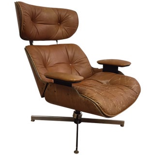 Plycraft Leather Lounge Chair For Sale
