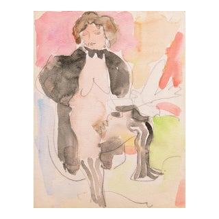 'Black Tie and Tail' by Victor Di Gesu, Paris, Louvre, Académie Chaumière, Los Angeles County Museum of Art, San Francisco Artist Assocation, Carmel For Sale