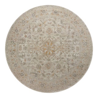 Chris Loves Julia x Loloi Rosemarie Ivory / Natural 3'-2" x 3'-2" Round Accent Rug For Sale