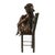 Figurative Bronze Sculpture “Girl on a Chair” After Corrado Betta, Figurative Art With Rich Patina For Sale - Image 3 of 9