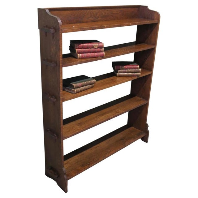 Arts and Crafts Oak Open Front Bookcase, 1880 For Sale - Image 6 of 6