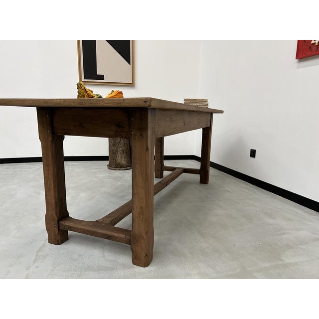 French Farm Table in Oak and Walnut, 1950s For Sale - Image 13 of 18