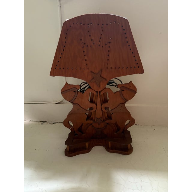 1960s 1950s/60s Handmade Western Folk Art Lamp For Sale - Image 5 of 6
