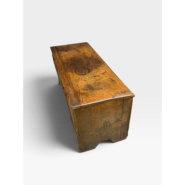 Antique English Carved Oak Trunk, 1650 For Sale - Image 10 of 18