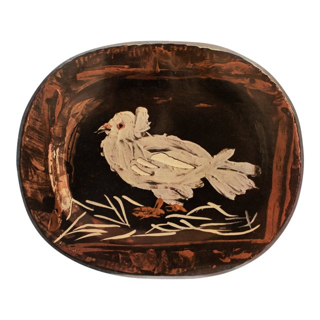 1955 Swiss Print of Picasso's Ceramic Platter, "Dove" For Sale