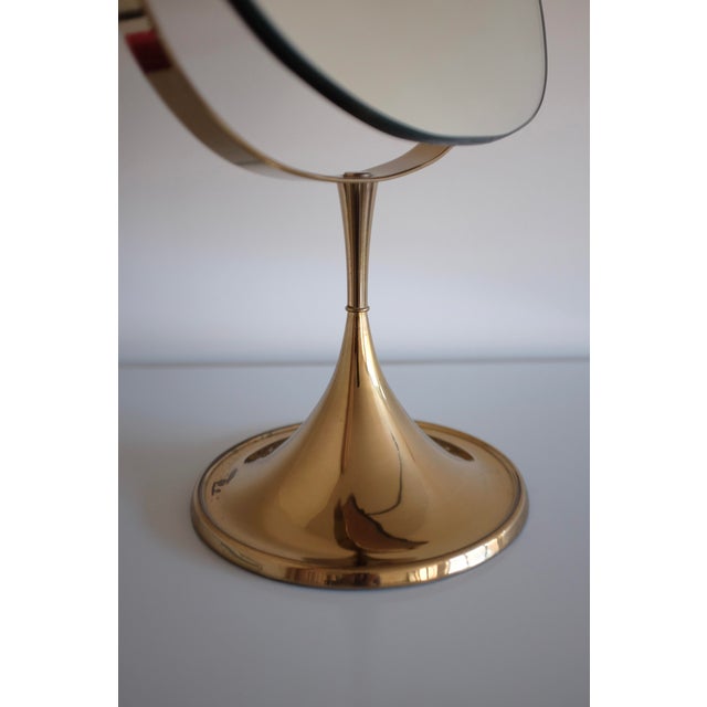 Mid-Century Modern 1960s Brass Table Mirror by Bergbom, Sweden For Sale - Image 3 of 7