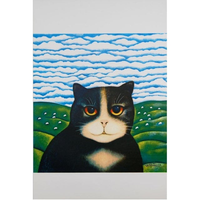 Black Cat by Martin Leman is a charming and characterful color offset lithograph that captures the distinctive personality...
