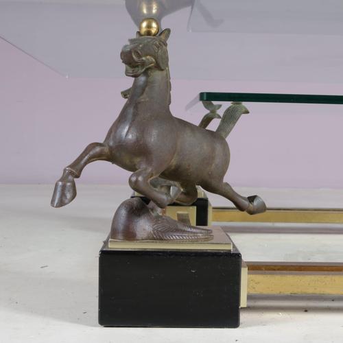 Gold Flying Horse of Gansu Coffee Table from Maison Charles, France, 1970s For Sale - Image 8 of 12