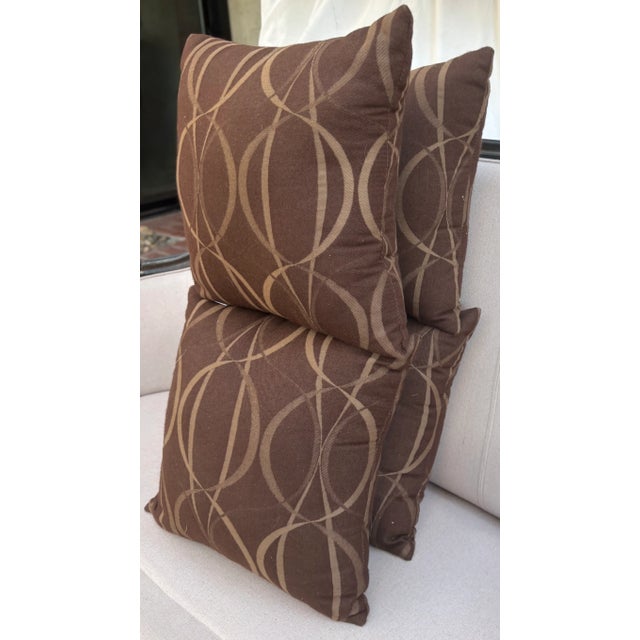 Textile California Golden State Chic Brown and Gold Sunbrella Pillows-Set of 4 For Sale - Image 7 of 10