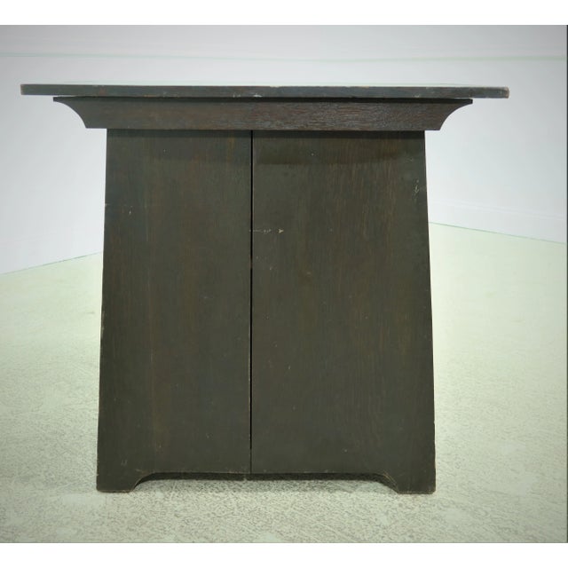 Wood Antique Arts & Crafts Mission Oak Smoking Cabinet For Sale - Image 7 of 13