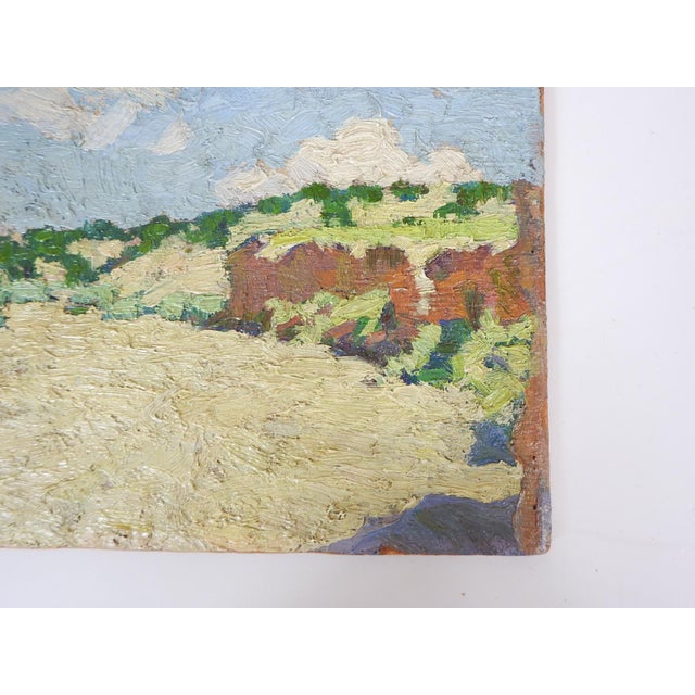 Blue Early 20th Century Impressionist Plein Air Desert Landscape Painting For Sale - Image 8 of 11