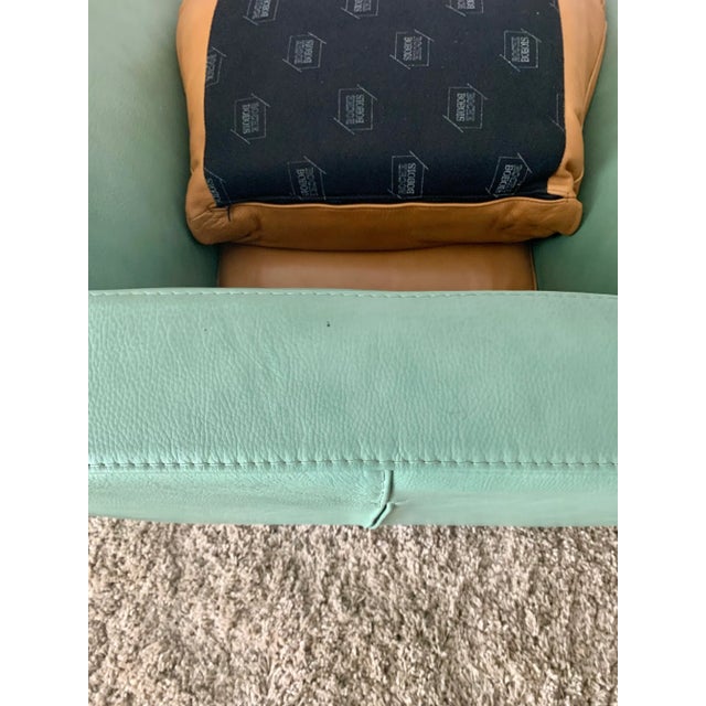 Roche Bobois Lounge Chairs - A Pair - Custom Made Leather For Sale - Image 11 of 13