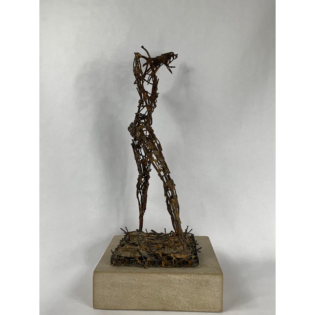 Late 20th Century Clyde Ball Bronze Metal Stick Abstract Figure For Sale - Image 5 of 9