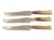 Late 19th century French dining knives with natural stag horn handles and silver mounts, retaining their original ice...