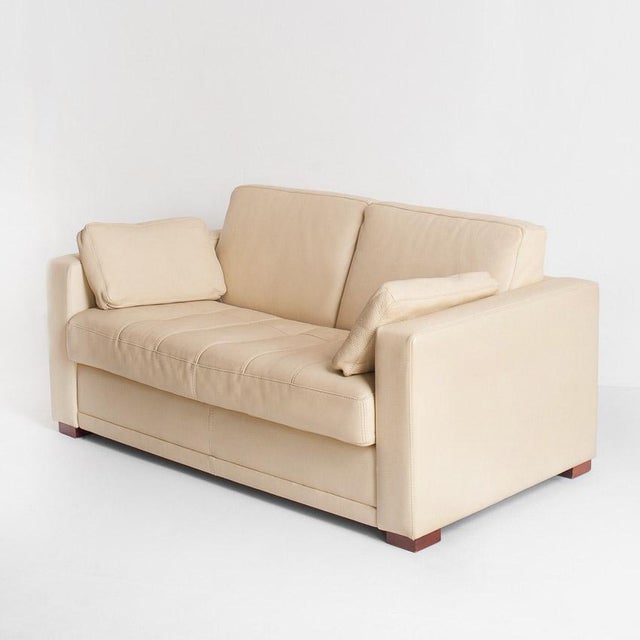 Vintage Two-Seater Sofa in Leather by Gerbet Grebot, 1990s For Sale - Image 4 of 15