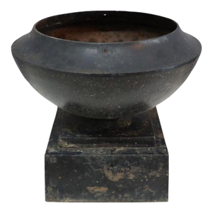 Antique Fiske School Cast Iron Garden Urn C1900