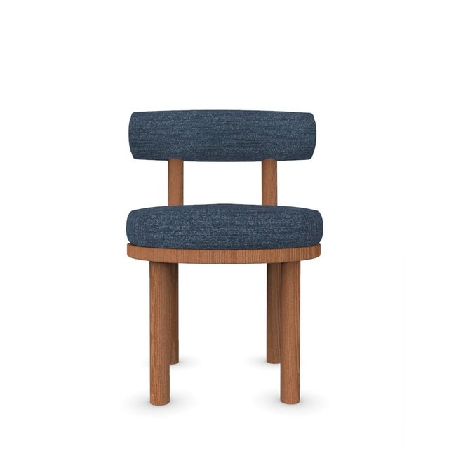 Moca Chair in Tricot Dark Seafoam Fabric and Smoked Oak by Studio Rig for Collector For Sale - Image 6 of 6