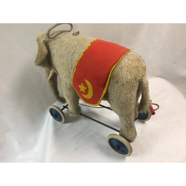 Steiff Riding Elephant on Wheels With Growler and Felt Saddle | Chairish