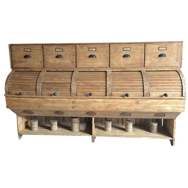 Vintage Fir Seed Cabinet For Sale