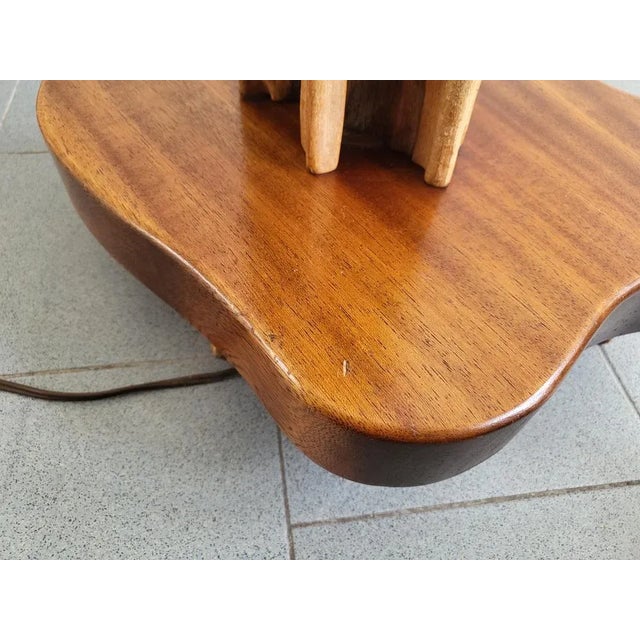 Mid-Century French Floor Lamp in Driftwood & Mahogany, 1950s For Sale - Image 12 of 13