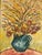 Lydia Wilk Original Oil Painting Floral Still Life Signed Vintage Ornate Frame, in the Style of Van Gogh, Signed 1977 Mid Century For Sale - Image 4 of 8