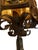Early 1900’s Original Polychrome Painted Chandelier With Flowers and Amber Glass For Sale - Image 11 of 14