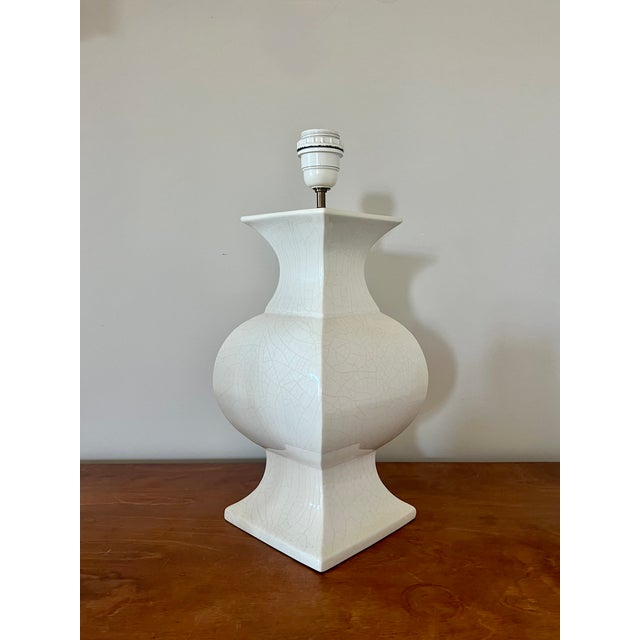 1970s Vintage Crackle Glaze Ceramic Table Lamp, France, 1970s For Sale - Image 5 of 16